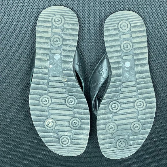 Gucci Men's Guccissima Leather Thong Sandals Flip-Flops Black Size 9 - Picture 5 of 8